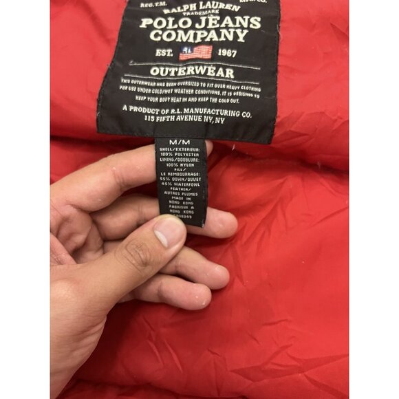 Ralph Lauren Polo Jeans Est 1967 Puffer Men Navy Coat Size Medium - Picture 6 of 10